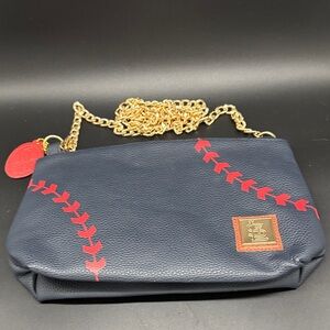 St Louis Cardinals Navy and Red Baseball Stitch Crossbody Bag